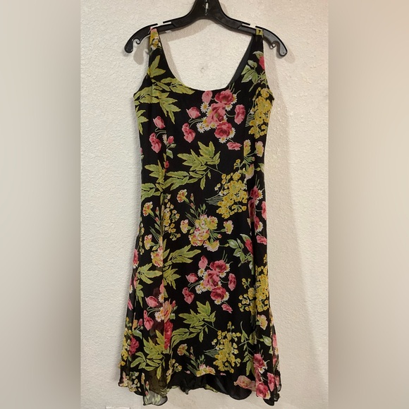 Ralph Lauren Black Floral Mini Dress - Picture 1 of 8